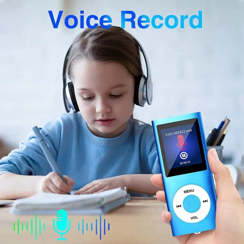 MP3 Player | Blue | With Bluetooth 5.0 | Music Player With 32GB TF Card | FM,Earphone | Portable Hifi Music Player
