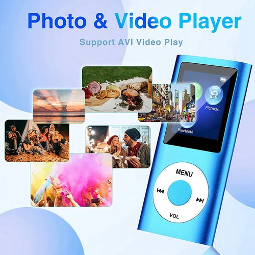 MP3 Player | Blue | With Bluetooth 5.0 | Music Player With 32GB TF Card | FM,Earphone | Portable Hifi Music Player