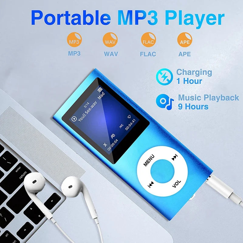 MP3 Player | Blue | With Bluetooth 5.0 | Music Player With 32GB TF Card | FM,Earphone | Portable Hifi Music Player