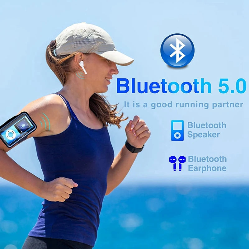 MP3 Player🔥 | Black | With Bluetooth 5.0 | Music Player With 32GB TF Card | FM,Earphone | Portable Hifi Music Player