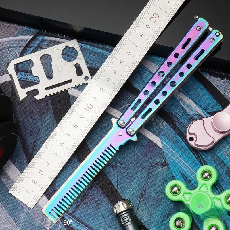 Portable Butterfly | Comb | Practice Training | Butterfly Knife Comb | Color: Multi