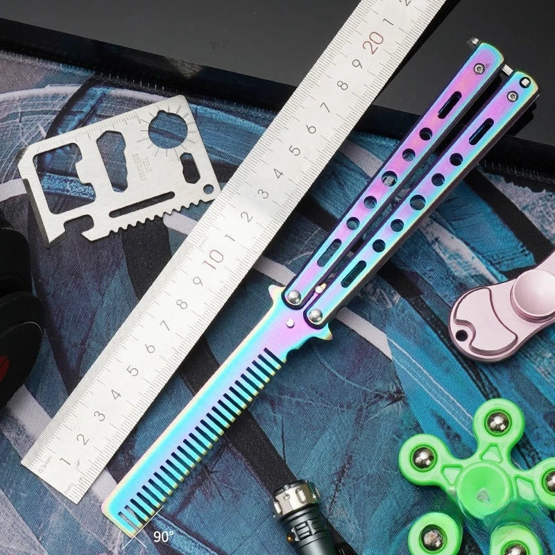 Portable Butterfly | Comb | Practice Training | Butterfly Knife Comb | Color: Multi
