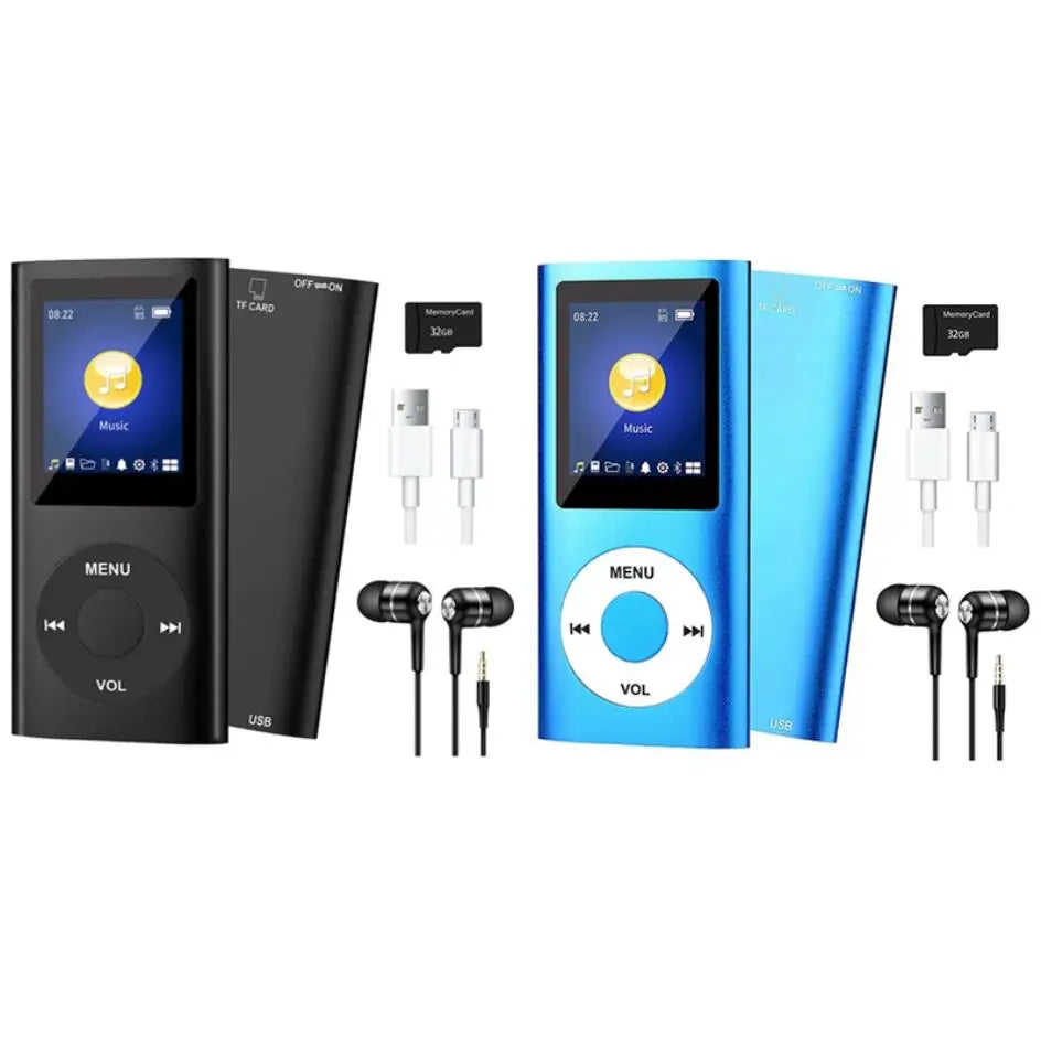 MP3 Player🔥 | Black | With Bluetooth 5.0 | Music Player With 32GB TF Card | FM,Earphone | Portable Hifi Music Player